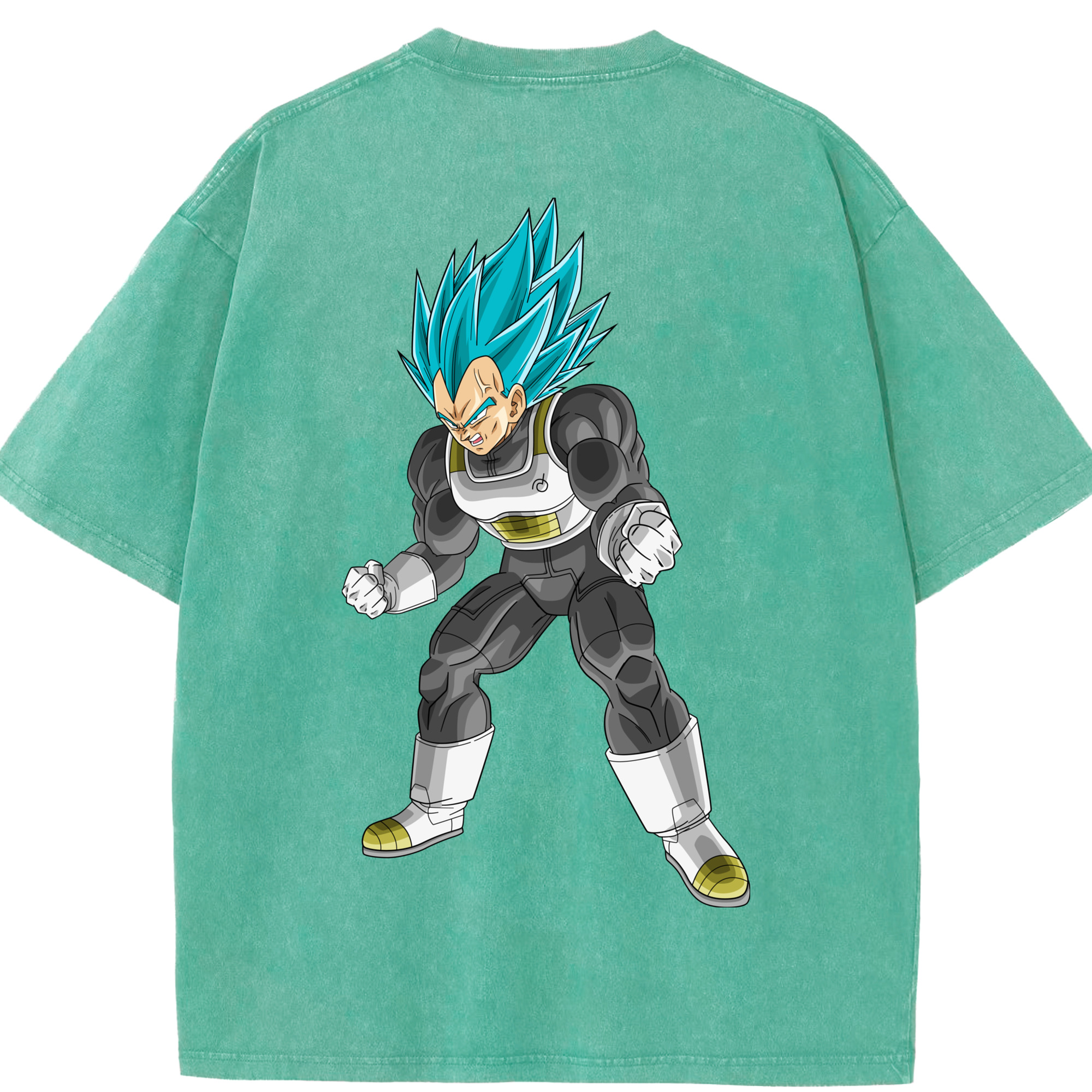 （画像用） ドラゴンボール ベジータ四世（Bejīta Yonsei）DRAGON BALL Vegeta IV 綿100% ヴィンテージ風 半袖Tシャツ（背面プリント）